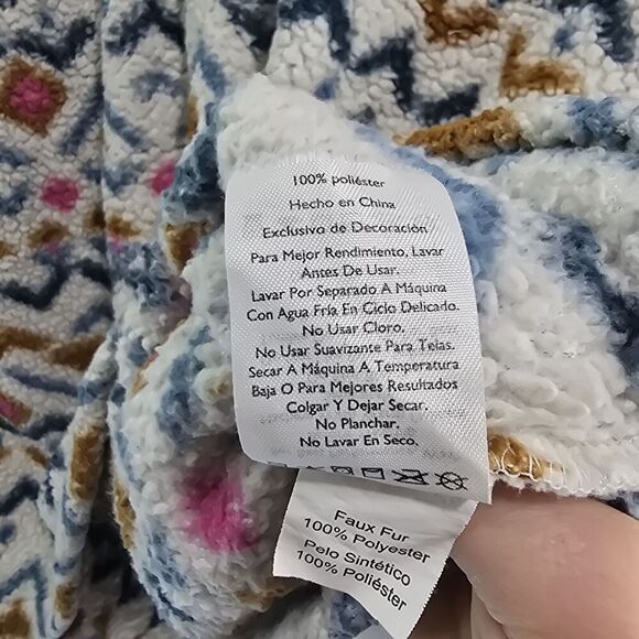 Eddie Bauer Pullover Womens Large White Pink Quest Plush Teddy Half Zip Sweater - Picture 9 of 11